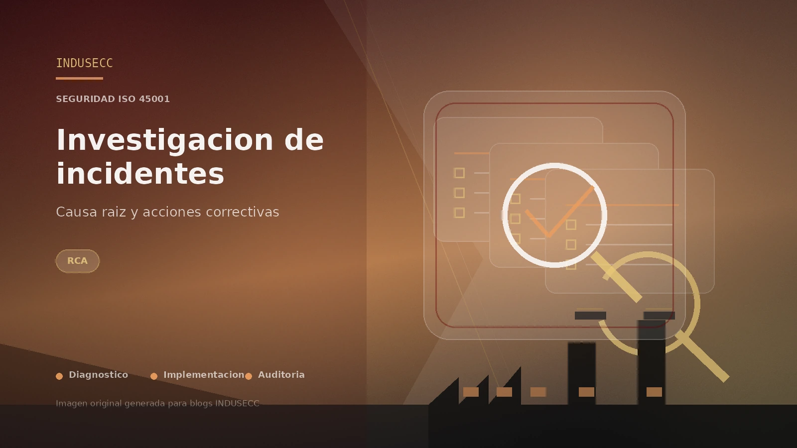 Art&iacute;culo Investigaci&oacute;n de incidentes: causa ra&iacute;z en ISO 45001